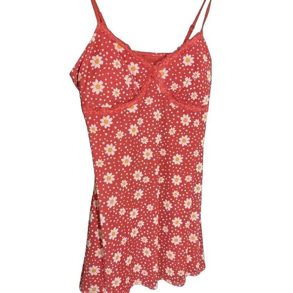 Y2K No Boundaries Babydoll Dress Salmon Floral Mini 2x Plus Coquette Empire Boho - Picture 1 of 6